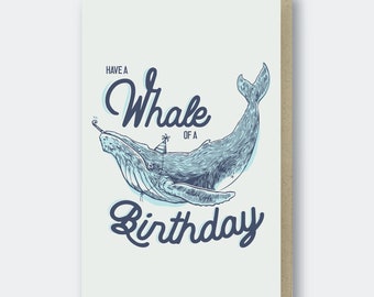 Whale of a Birthday Letterpress Greeting Card