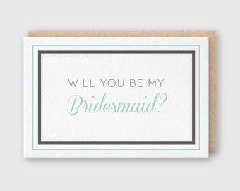 Bridesmaid Letterpress Greeting Card