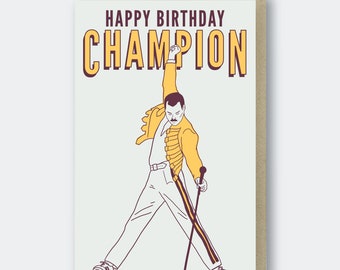 Happy Birthday Champion Letterpress Greeting Card