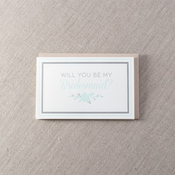 Bridesmaid Letterpress Greeting Card