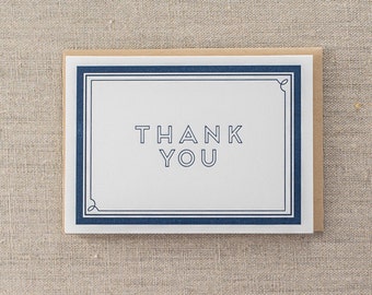 Thank You Simple Frame Letterpress Greeting Card