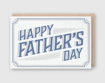 Father's Day Border Letterpress Greeting Card