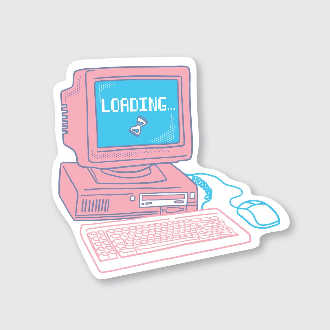 Loading Retro Computer Sticker - Etsy