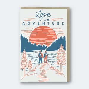 Love Is An Adventure Hikers Letterpress Greeting Card