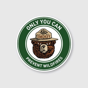 Smokey Bear Slogan Badge Sticker