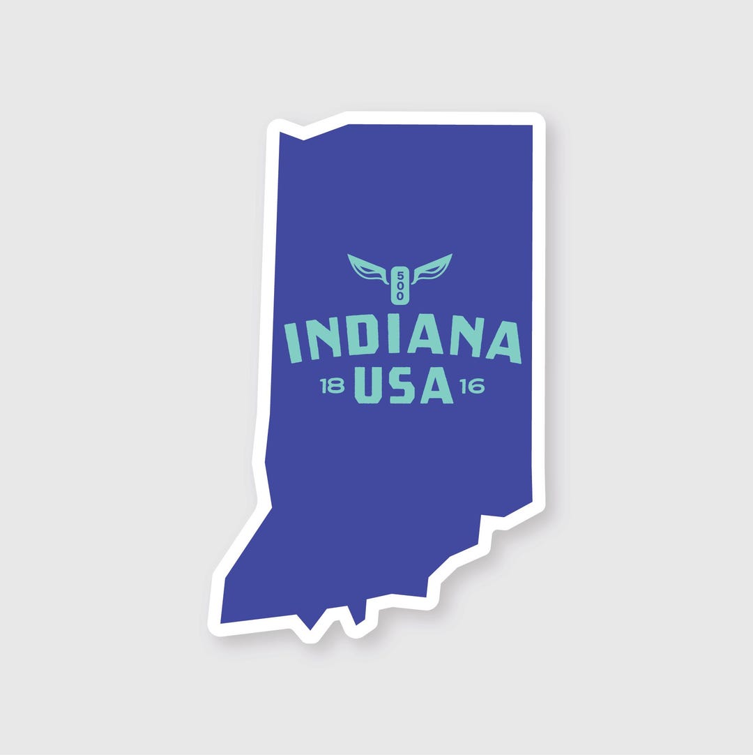 Indiana Simple State Sticker - Etsy