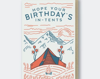 In-Tents Birthday Letterpress Greeting Card