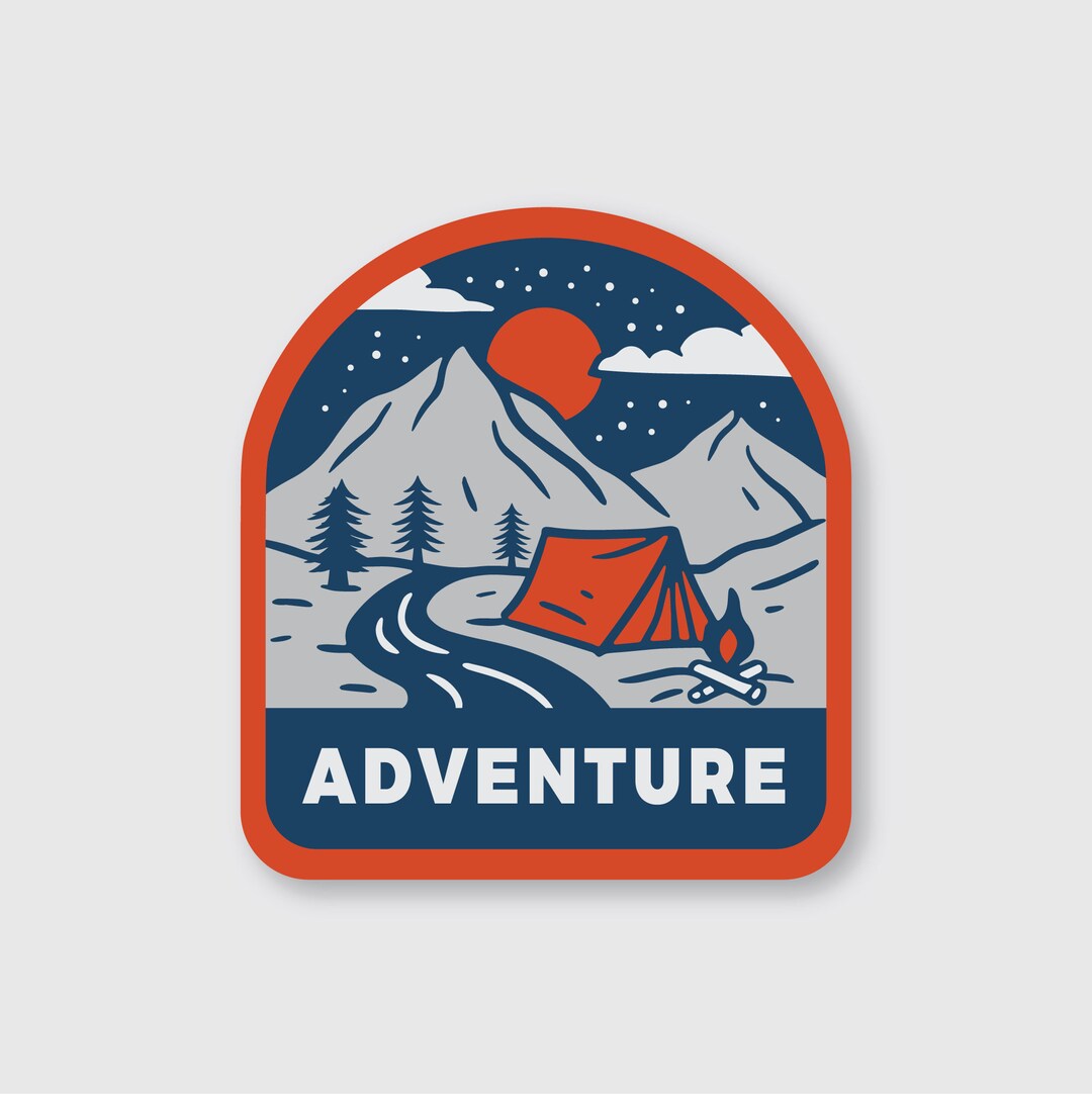 Adventure Badge Sticker - Etsy