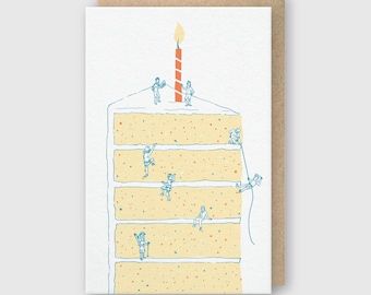 Cake Climbers Letterpress Birthday Card