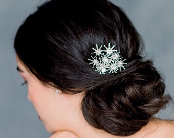 Silver Bridal Comb, Gold Wedding Hair Comb, Rose Gold Starburst Comb, Crystal Pearl Hair Pin, Minimalist Headpiece, Modern Bride, ETOILE