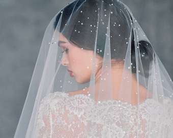 Crystal Bridal Veil, Pearl Drop Veil, Rhinestone Wedding Veil, Cathedral Veil, Short Veil, Modern Veil, Statement Veil, Long Veil, ASHLYN