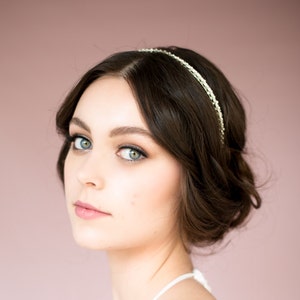 Silver Headband, Pearl Headband, Silver Hairband, Wedding Headband, Rose Gold Headband, Crystal Crown, Pearl Crown, Gold Headband NANCY image 2