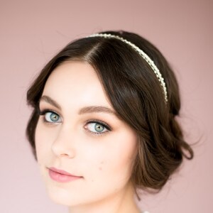 Silver Headband, Pearl Headband, Silver Hairband, Wedding Headband, Rose Gold Headband, Crystal Crown, Pearl Crown, Gold Headband NANCY image 3