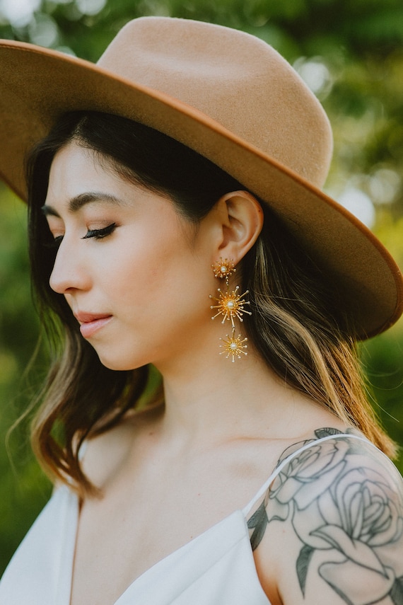 Large Chandelier Earrings Oversized Star Tiered Large Chandelier Earrings Oversized, Large Chandelier Style Earrings