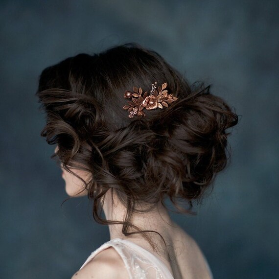 Antique Rose Gold Flower Hair Comb Bridal Hair Comb Copper - Etsy Antique Rose Gold Flower Hair Comb Bridal Hair Comb Copper - Etsy