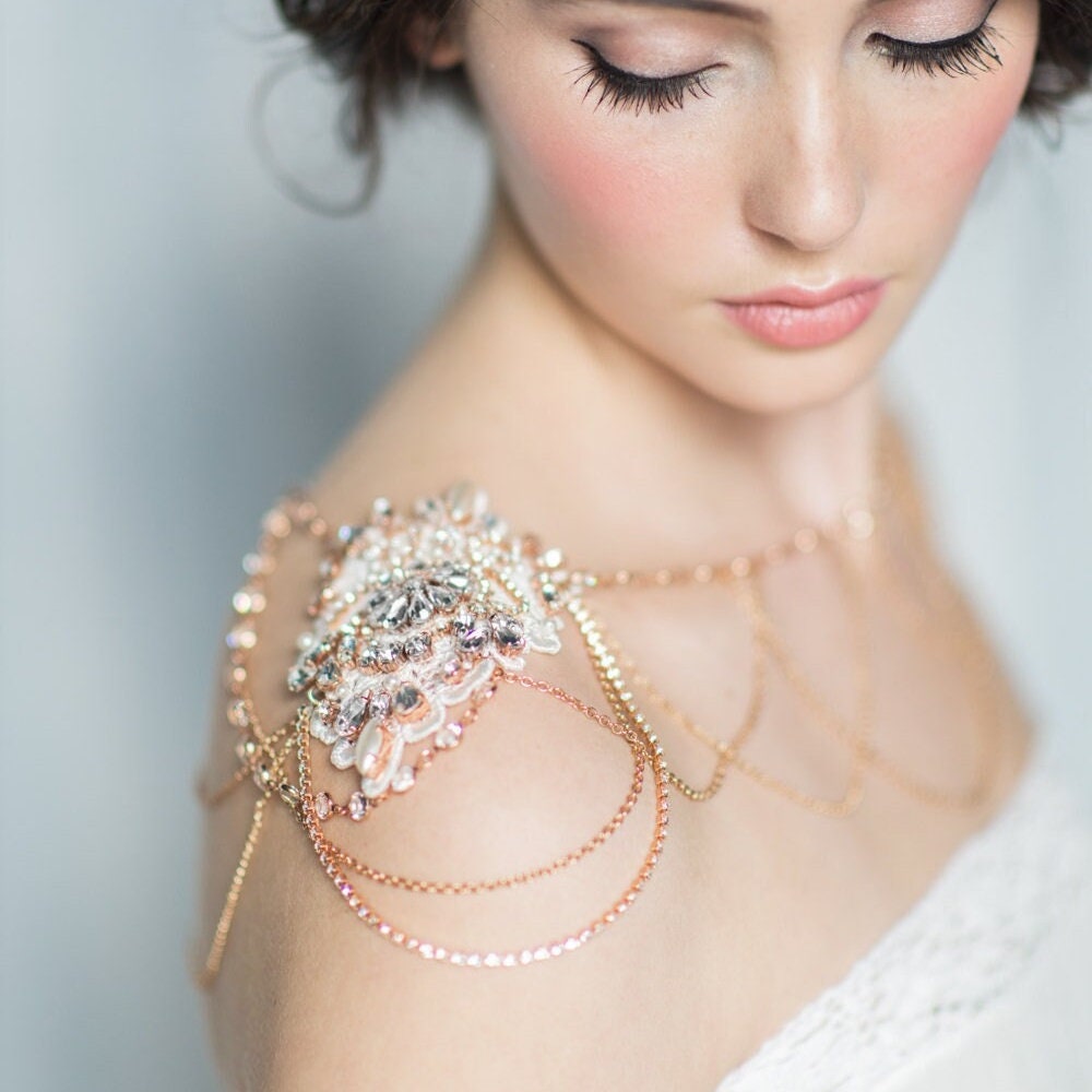 Rose Gold and Rhinestone Shoulder Jewelry Rose Gold and Rhinestone Shoulder Jewelry