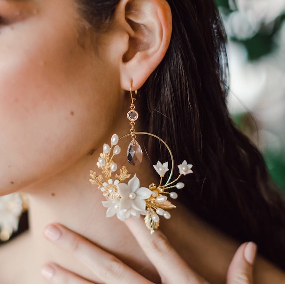 Emilie' bridal hoop earrings - Rachel Sokhal Bridal Accessories