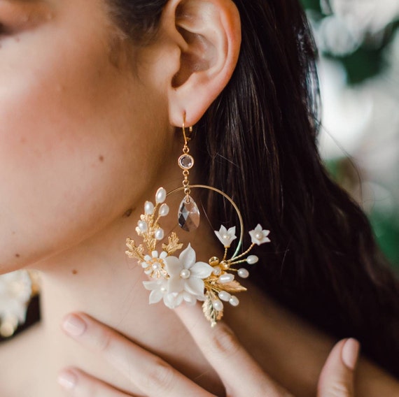 Emilie' bridal hoop earrings - Rachel Sokhal Bridal Accessories