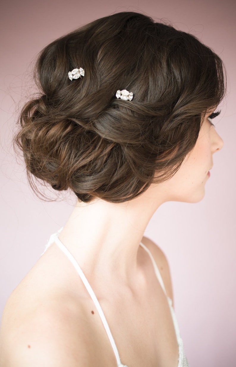 Silver Hair Pin Set Modern Bridal Hair Comb Bridesmaid Hair Pins Gold Rhinestone Hair Pin Rose Gold Crystal Hair Pick Art Deco Hairpin