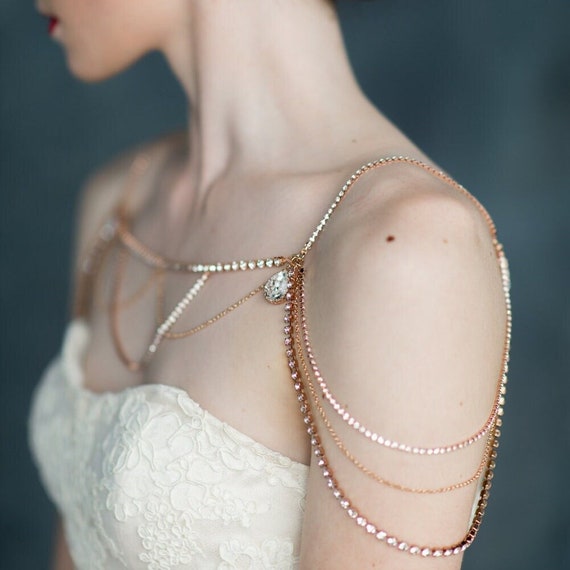 Rose gold shoulder best sale necklace