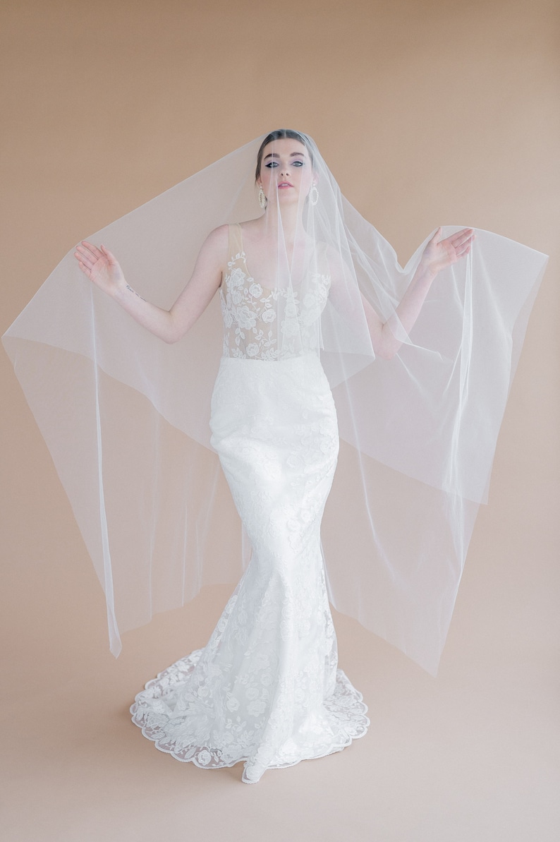 Velo Da Sposa Avorio, Velo Da Sposa A Doppio Strato, Velo Bianco - Foto 7