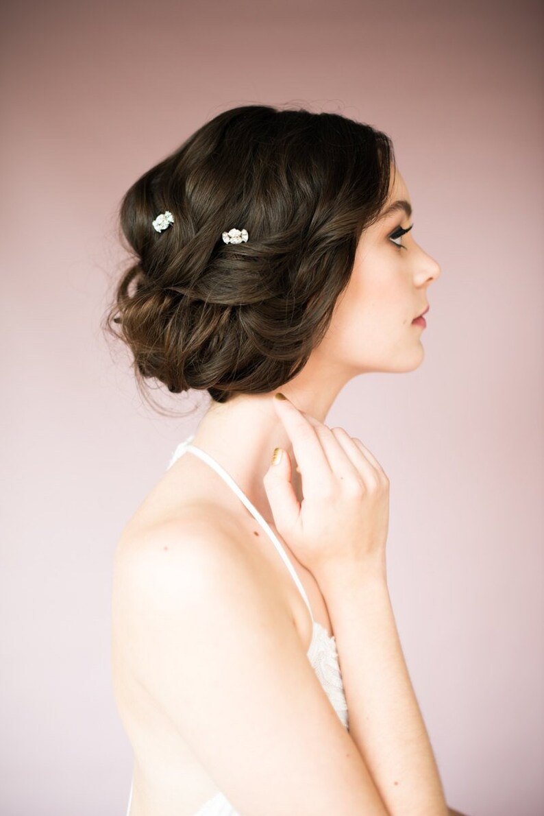 Silver Hair Pin Set Modern Bridal Hair Comb Bridesmaid Hair Pins Gold Rhinestone Hair Pin Rose Gold Crystal Hair Pick Art Deco Hairpin
