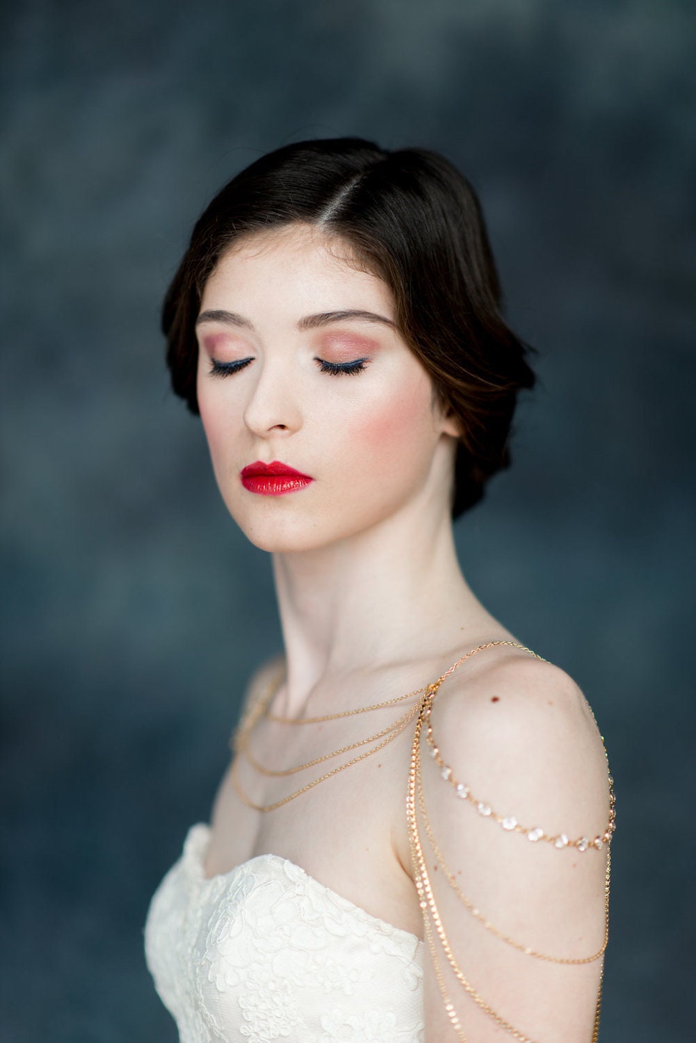 Gold Shoulder Necklace Rose Gold 