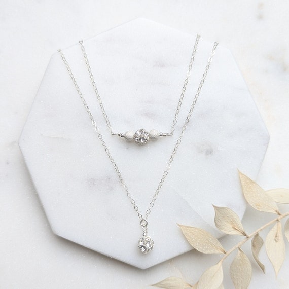 ★PEARLY MORE★ block drop necklace Pear CZ Double Drop Necklace – CZ by Kenneth Jay Lane