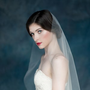 Simple Tulle Veil, Single Tier Veil, Modern Veil, Ivory Bridal Veil, White Chapel Veil, Off White Cathedral Veil, Soft Tulle Veil, ASPEN
