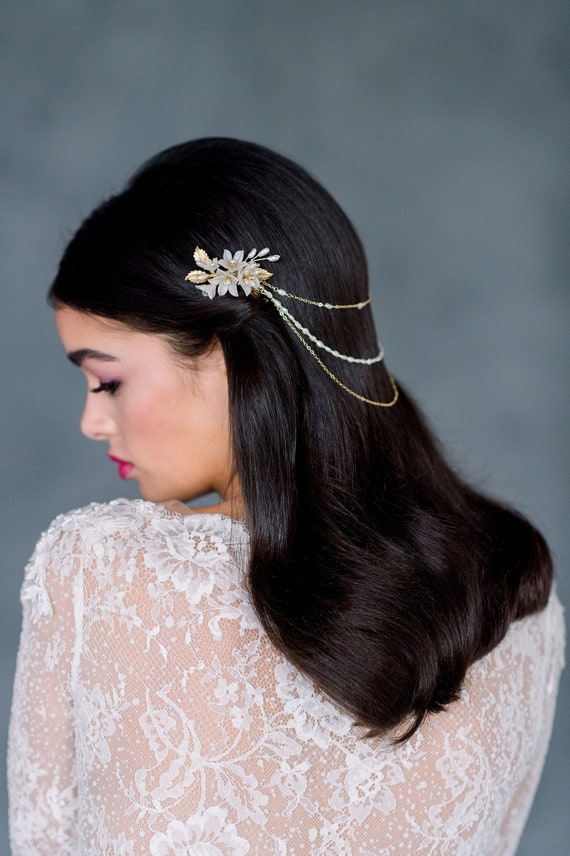 bridal hair chain