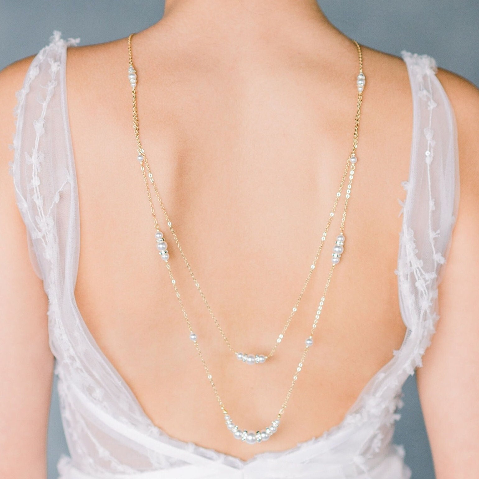Wedding Crystal Backdrop Necklace Gold Necklace Chain Long Rhinestone  Necklace Bridal Back Necklace Body Jewelry | Fruugo NL