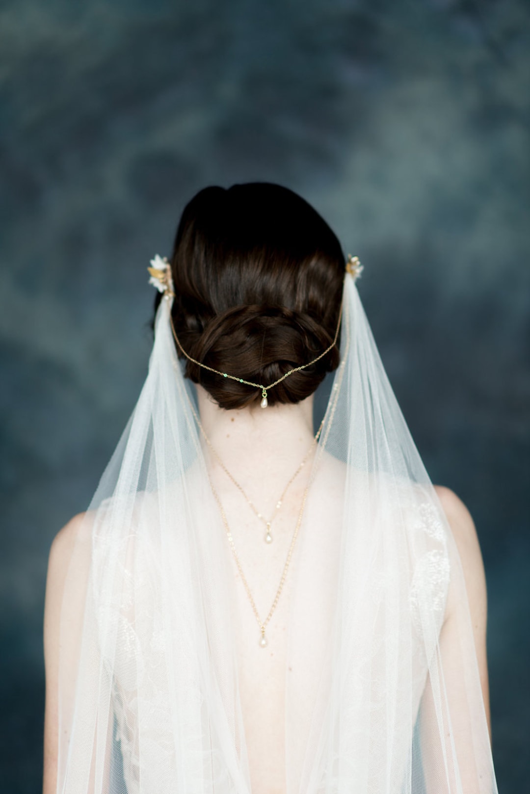 Draped Wedding Veil, Boho Bridal Veil, Ivory Drapey Veil 