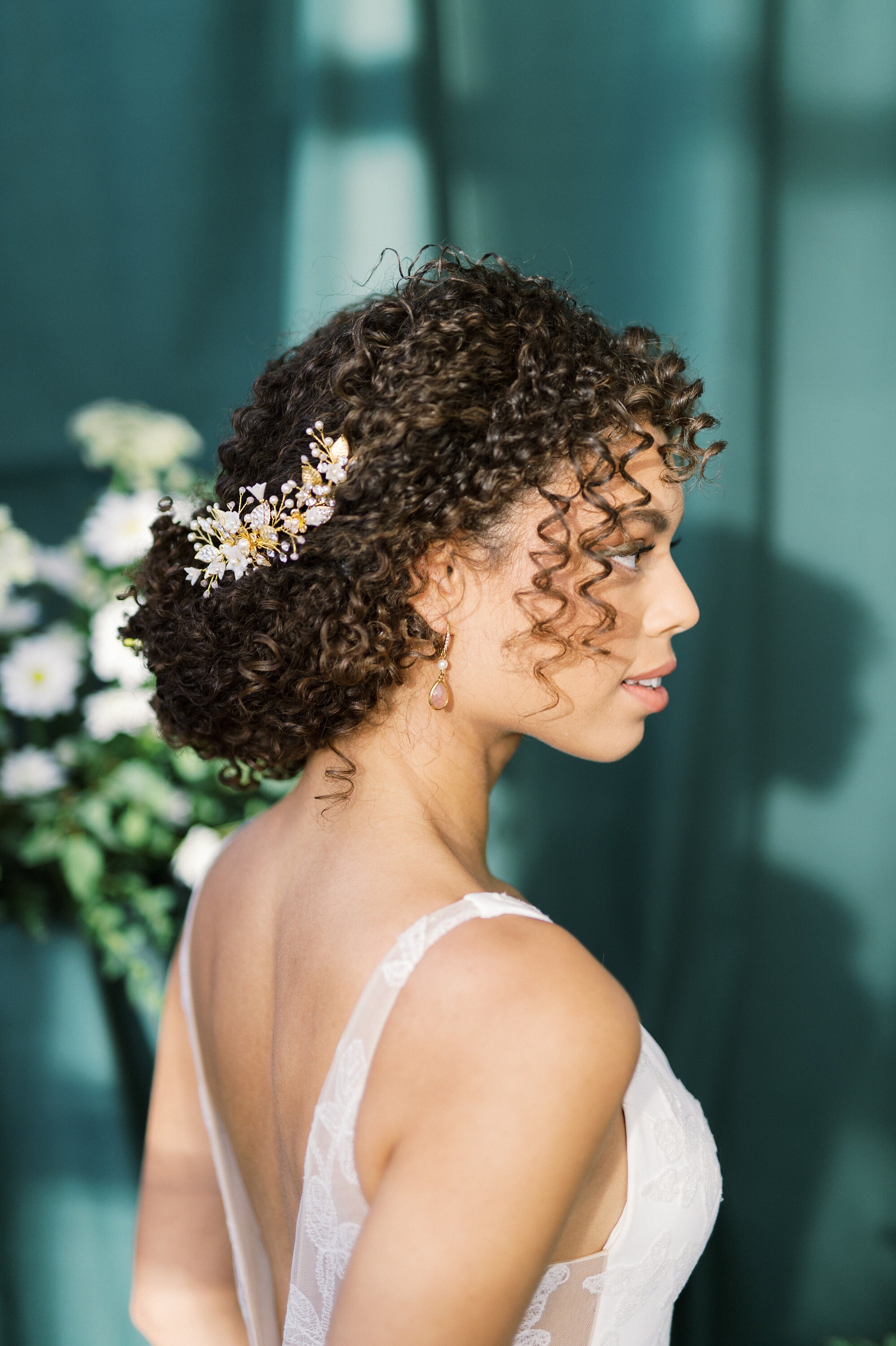 Teyglen Pettine per capelli da sposa con strass e perle