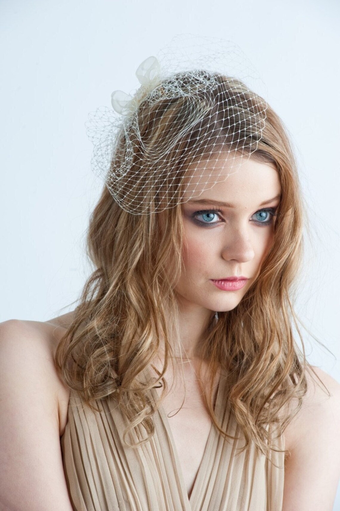 Ivory Birdcage Veil Mini Wedding Veil Short Veil Small Etsy