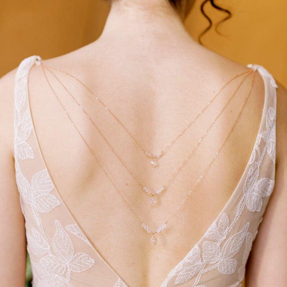 necklace for backless wedding dress Baroque Pearl Bolo Necklace | Bridal Lariat Necklace