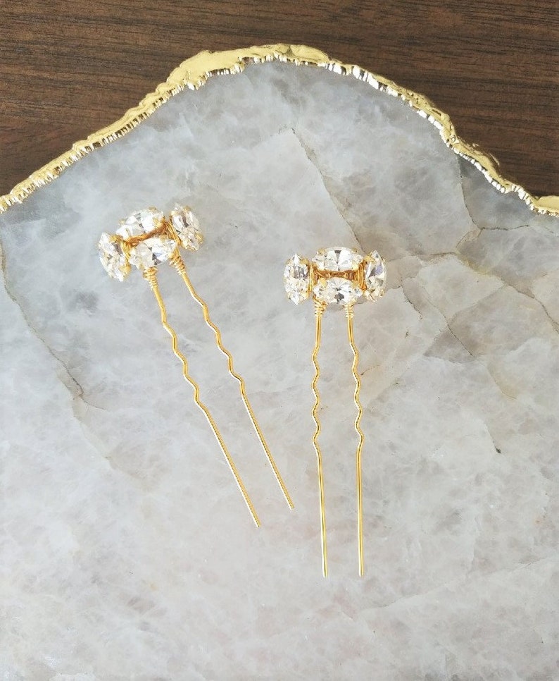 Silver Hair Pin Set Modern Bridal Hair Comb Bridesmaid Hair Pins Gold Rhinestone Hair Pin Rose Gold Crystal Hair Pick Art Deco Hairpin