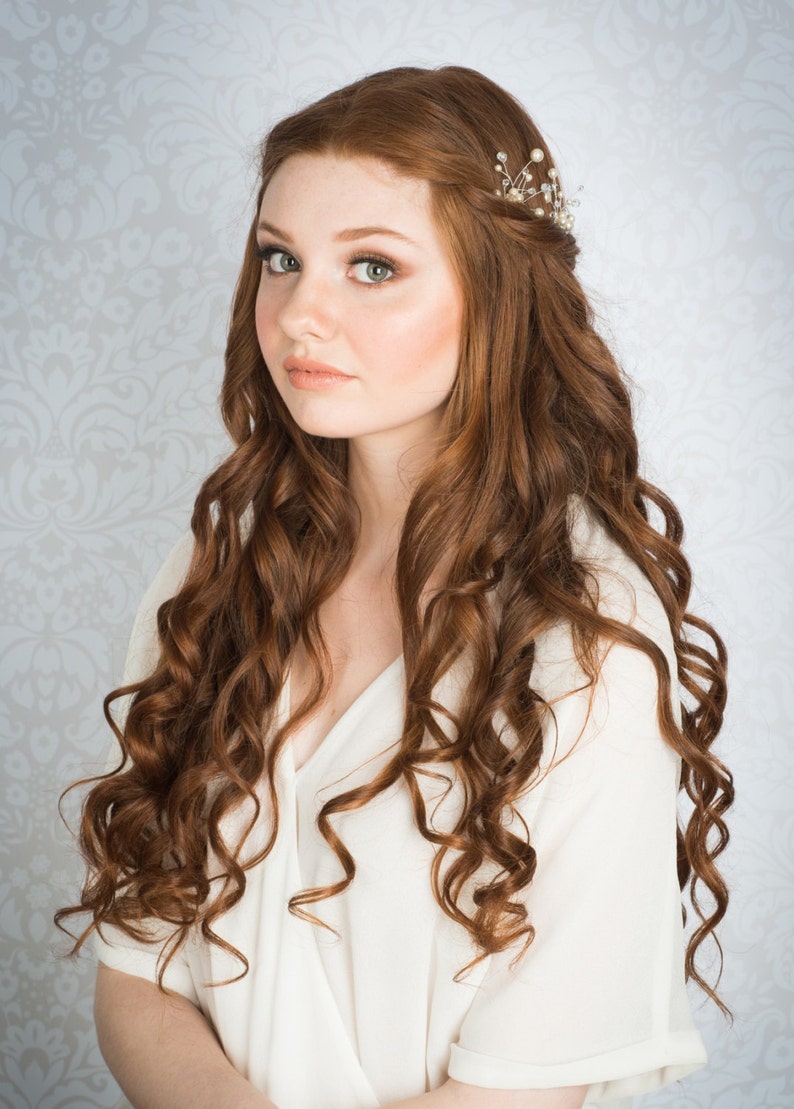 Pearl Crystal Hair Pins Rose Gold Hair Pins Twig Hair Pins Etsy