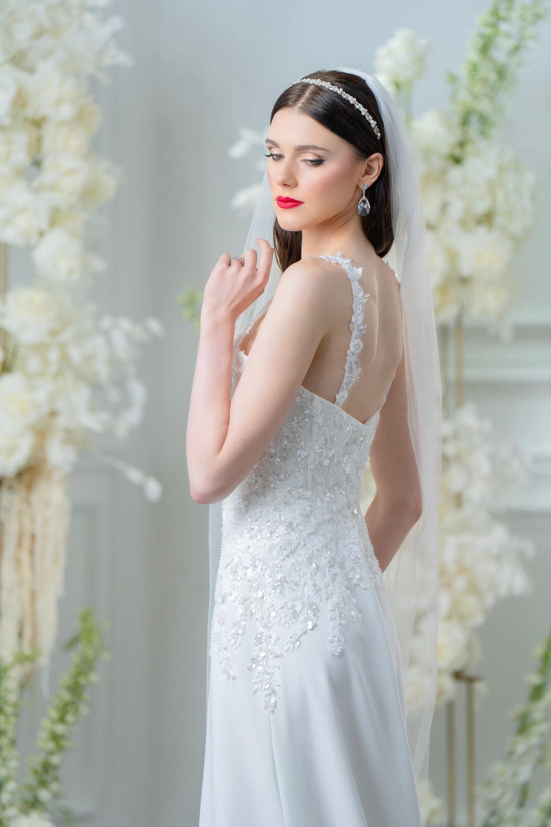 Cerchio per capelli con perle finte bianche alla moda eleganti fasce da sposa con perle complete accessori per capelli da sposa per donne e ragazze  200000297
