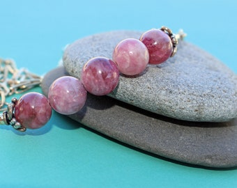 Pink Tourmaline Necklace-Sterling Silver Necklace
