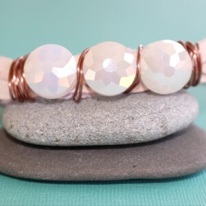 Braided Leather Bracelet-Faceted Glass Bracelet-Friendship Bracelet-Girlfriend Bracelet-Hippie Bracelet