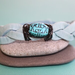 Leather Bracelet-Braided Leather Bracelet-Friendship Bracelet-Boho Bracelet-Hippie Bracelet