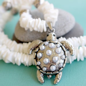 Turtle Necklace-Conch Shell Necklace-Sea Creature Necklace-Surfer Necklace