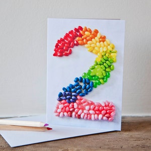 Cartão Feliz Aniversário Jellybeans de dois anos