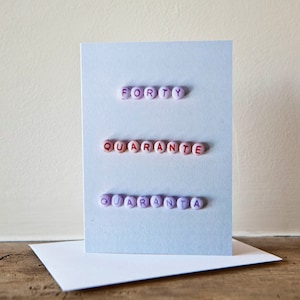 Quaranta Quarante Quaranta inglese francese italiano compleanno carta