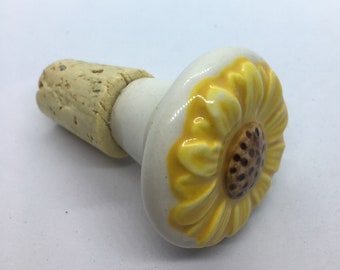 ceramic sunflower wine stopper