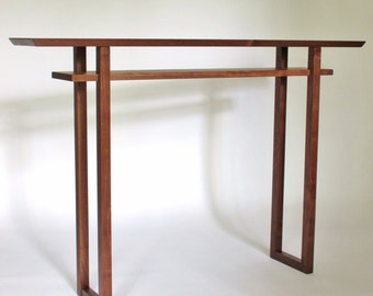 50" Classic Console Table - Walnut - Long Thin Table for Hallways - Minimalist Design - Tall Narrow Wood Furniture for Small Spaces