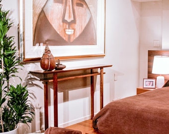 Handmade Wood Console- Vanity Table: Narrow Console Table, Hallway Table, Sofa Table- Mid Century Modern Bedroom Furniture