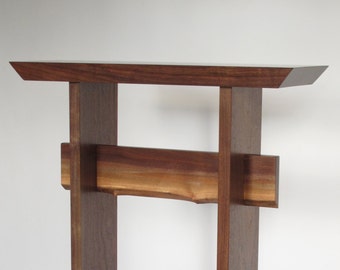 Live Edge Walnut Entry Table: Tall Hall Table/ Narrow Console- Minimalist Handmade Wood Furniture