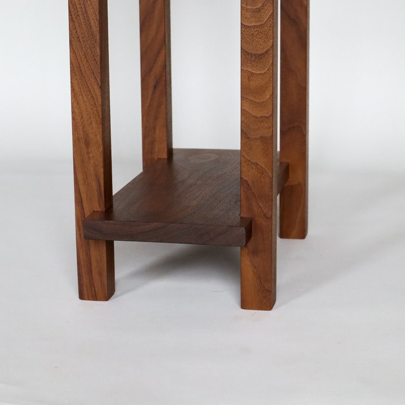 Small Narrow Nightstand Modern Wood Furniture, Live Edge Narrow Bed