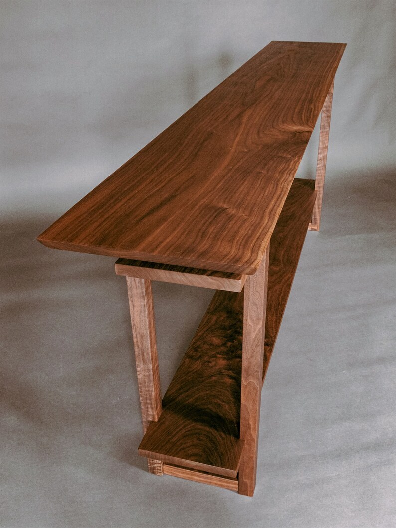 Long Narrow Wood Table With Two Shelves: Console Table for - Etsy